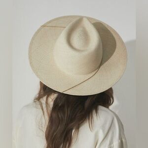 Janessa Leone straw hat with wire detail.